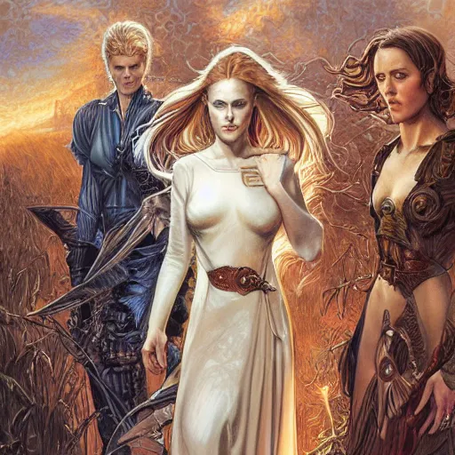 Prompt: Dolores Abernathy, Evan Rachel Wood, by Mark Brooks, by Donato Giancola, by Android Jones