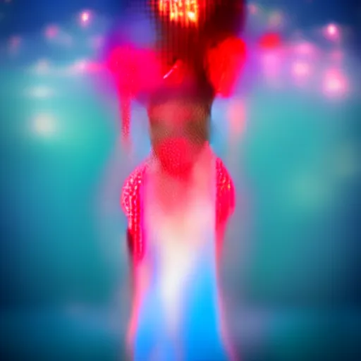 Prompt: a teenage anime android girl wearing a very high intricate detailed dress made out of water standing in a crystal clear lake with a neon lit futuristic city in the background::full body::very long black + red hair::left eye is yellow + right eye is glowing red::heterochromatic eyes::intense stare::cinematic lighting::medium shot::MCU::trending on artstation::CSP + Photoshop::WLOP + Rossdraws + James Jean + Andrei Riabovitchev + Marc Simonetti + Anastasia Ovchinnikova + Véronique Meignaud + BEN MAIER + Sakimichan