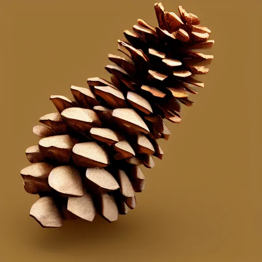 Image similar to poorly rendered 3 d anthromorphic pinecone