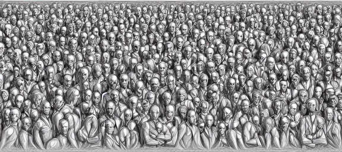 Image similar to symmetry! portrait of multiple human silhouettes, laughing posing meeting, video, sound, text, graphics, mooc, organic and intricate, elegant, highly detailed, concept art, smooth lines, sharp focus, illustration, shadows, drawn with thin colored pencils on white, 8 k