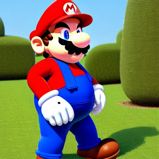 Image similar to real life big chungus dressed like mario, super mario with bunny ears, big chungus, fat bugs bunny, high resolution photo