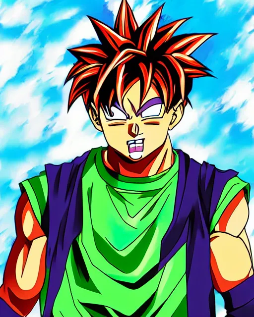 Image similar to juice wrld legends never die in the style of dragon ball z digital painting anime art