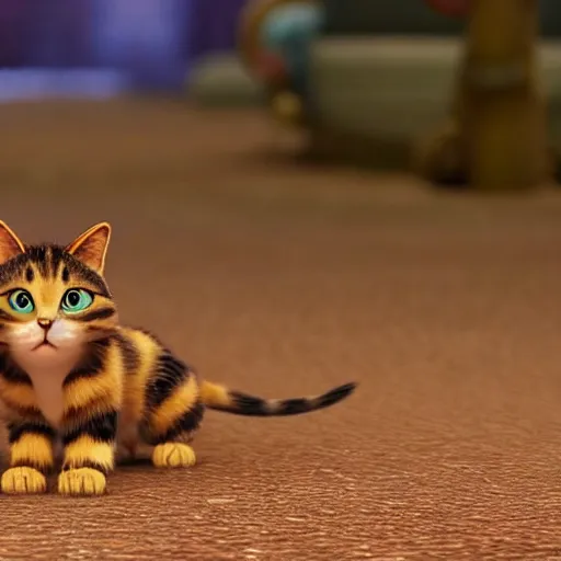 Prompt: a cinematic fill still from a 2015 Pixar movie where anthropomorphic cats battle against aliens, in the style of Pixar, shallow depth of focus