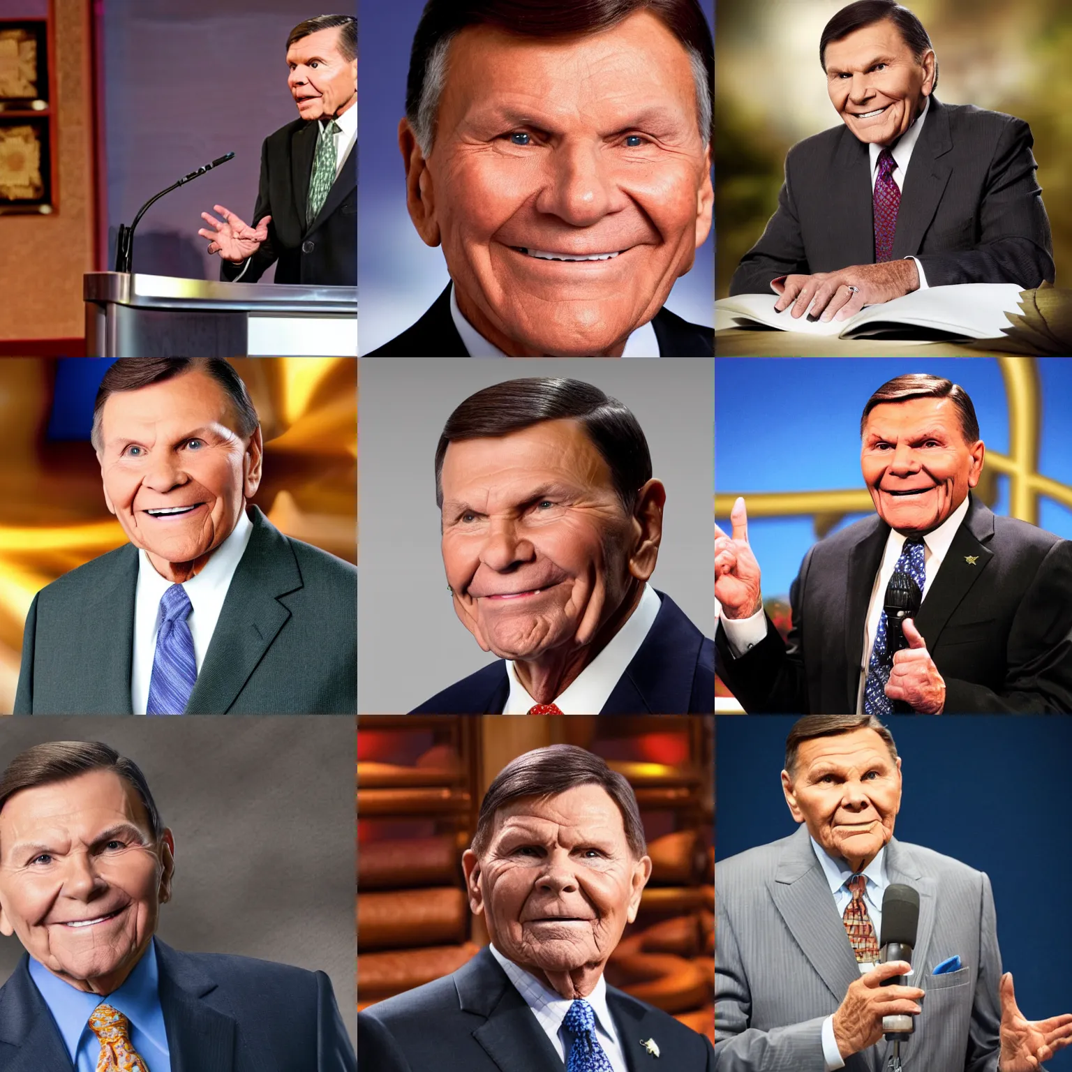 Prompt: high quality photo of christian televangelist kenneth copeland