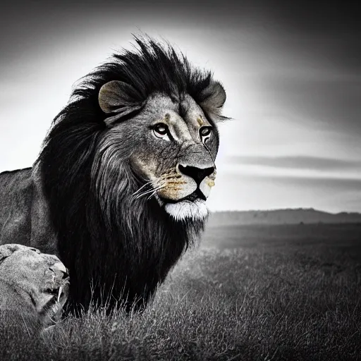 Image similar to a hybrid between a man and a lion, photography, award winning, high definition