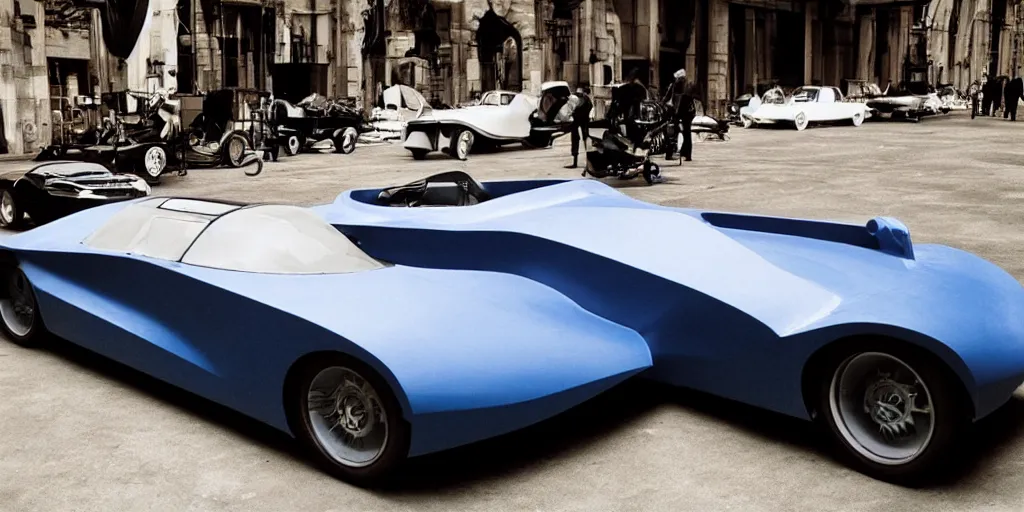 Image similar to a blueprint for a car designed by Ron arad