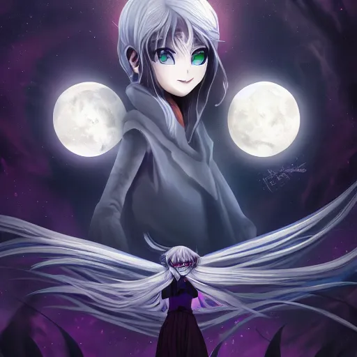 a gothic anime girl and her pet raven raven haunting, Stable Diffusion