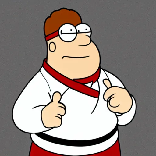 Image similar to peter griffin doing a karate move