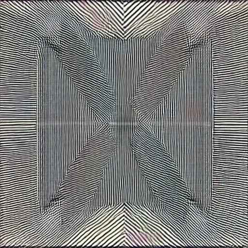 Prompt: geometric, non symmetrical black and white line art