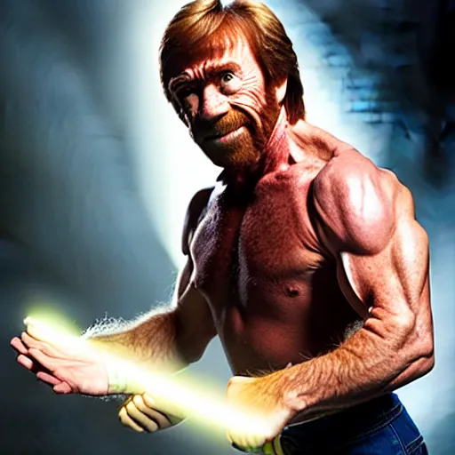 Prompt: uhd candid photo of cosmic chuck norris powering up, glowing, global illumination, studio lighting, radiant light, hyperdetailed, correct face, elaborate intricate costume. photo by annie leibowitz