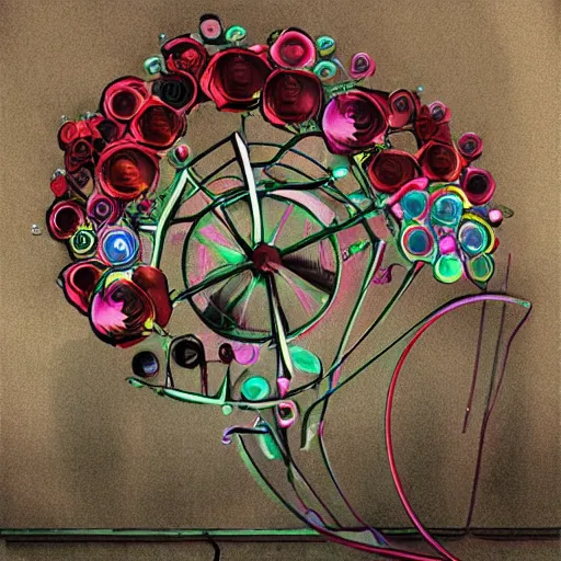 Prompt: Mechanical flowers