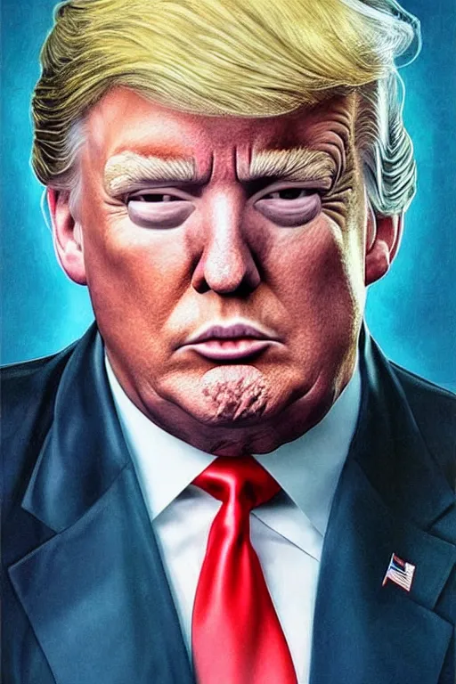 Image similar to photorealistic portrait photograph of donald trump!! with nuclear!! schematics, handsome, depth of field, soft focus, highly detailed, intricate, realistic, national geographic cover, soft glow, textured, artstation, concept art, sharp focus, illustration, art by artgerm and greg rutkowski and alphonse mucha