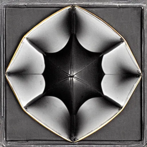 Image similar to a daguerreotype of an icosahedron