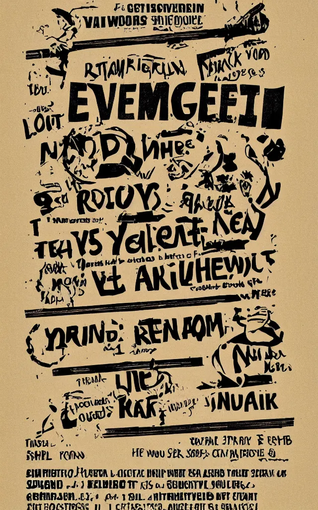 Prompt: event poster, random english words, swiss typography