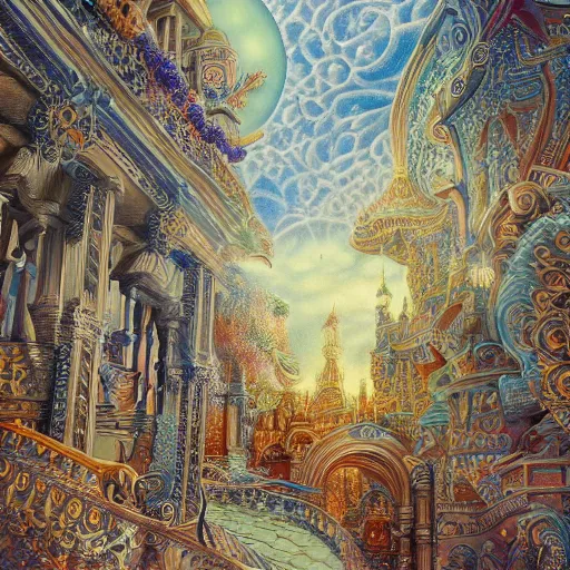 Prompt: dreamscape 1 9 2 0 ’ s colored pencil, highly detailed, highly accurate, deep aesthetic, 8 k, highly ornate intricate details, cinematic lighting, rich colors, ray tracing, hyperrealistic, photorealistic, cinematic landscape, trending on artstation,