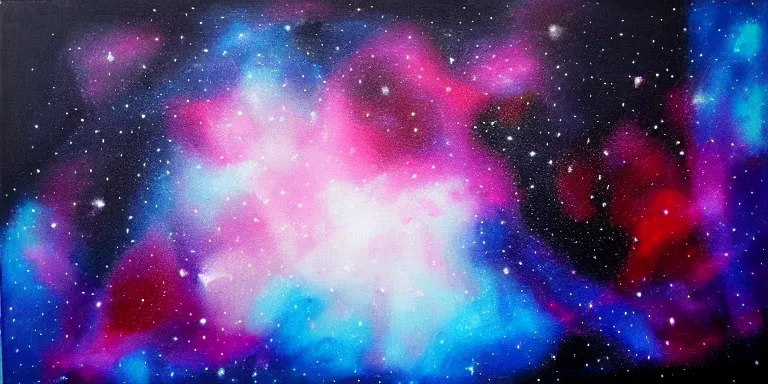 Image similar to a beautiful abstract acrylic high contrast painting on a white background of geometric shaped nebula by viktoria lapteva