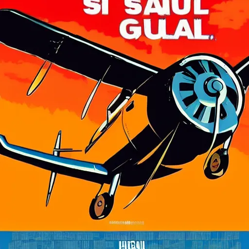 Image similar to movie poster of saul goodman flying a plane, high quality, high detail