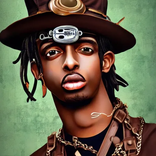 Image similar to playboi carti steampunk style digital art 4 k detailed super realistic