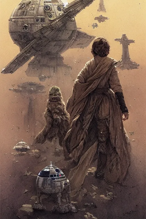 Prompt: star wars, by jean - baptiste monge