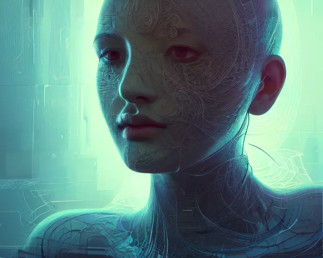 Image similar to portrait of see - through head, intricate abstract. intricate artwork, by tooth wu, wlop, beeple, dan mumford. concept art, octane render, trending on artstation, greg rutkowski very coherent symmetrical artwork. cinematic, key art, hyper realism, high detail, octane render, 8 k, iridescent accents