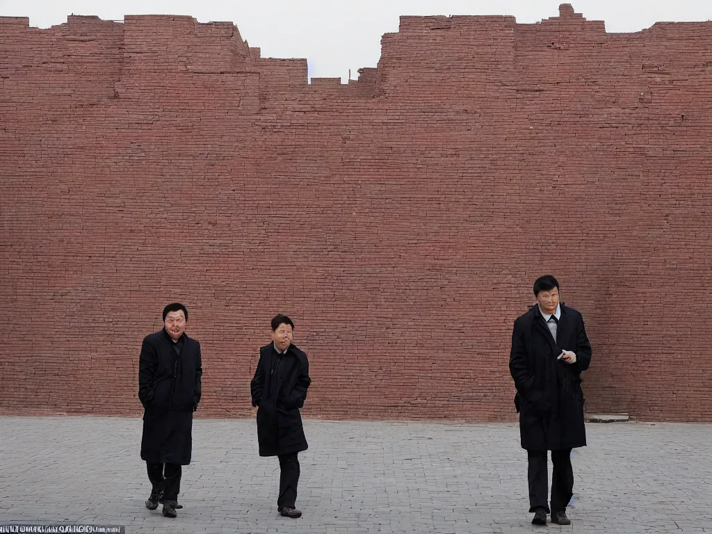 Prompt: ' the center of the world'( ai weiwei red brick buildings caochangdi beijing ) was filmed in beijing in april 2 0 1 3 depicting a white collar office worker. a man in his early thirties - the first single - child - generation in china. representing a new image of an idealized urban successful booming china.