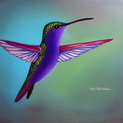 Prompt: painting of a hummingbird, ultra realistic, beautiful