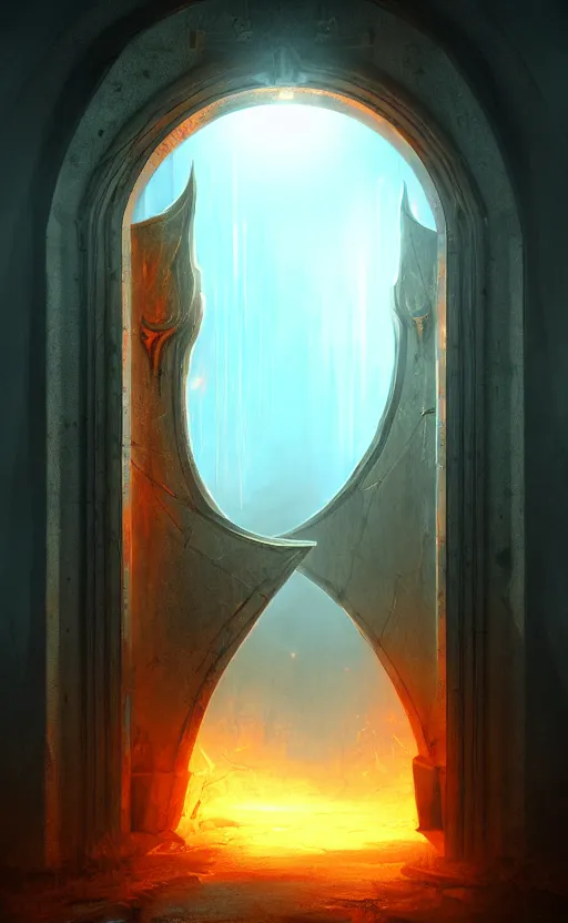 Image similar to a gate into hell, portal, doorway, dynamic lighting, ambient lighting, atmospherical, photorealistic fantasy concept art, trending on art station, stunning visuals, creative, cinematic, ultra detailed