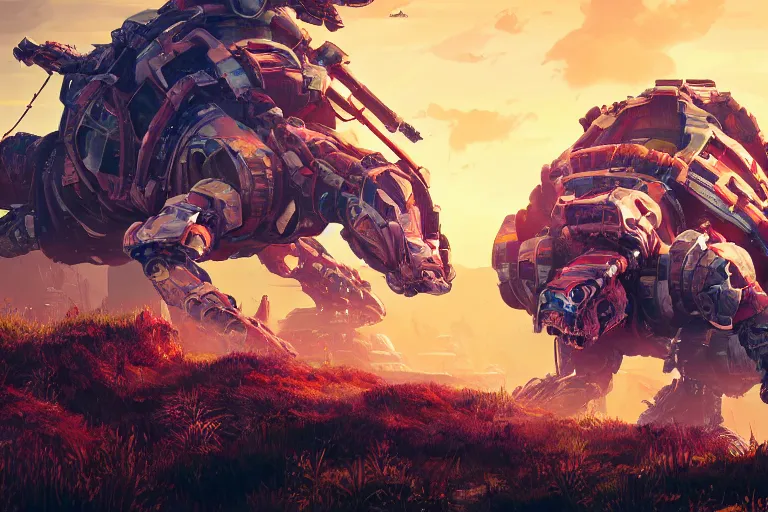 Image similar to shellsnapper machine mecanical creature robot of horizon forbidden west horizon zero dawn radiating a glowing aura global illumination ray tracing hdr fanart arstation by ian pesty and alena aenami artworks in 4 k