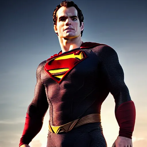 Prompt: portrait of henry cavill as omni - man