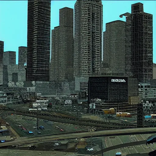 Prompt: “ a still of gojira, gta iii graphics aesthetic ”