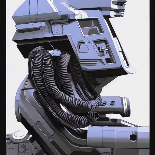 Image similar to painting of scifi tech hardsurface shape form exploration, big medium small, artstation, colored marker, paper collage, syd mead, hr giger, concept art