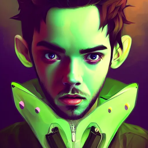 Prompt: a portrait of jacksepticeye by Anna Dittmann, digital art, horror, trending on artstation, anime arts, featured on Pixiv, HD, 8K, highly detailed, good lighting, beautiful, epic, masterpiece - H 768