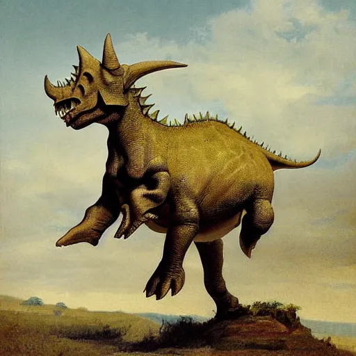 Image similar to a triceratops by adolphe millot