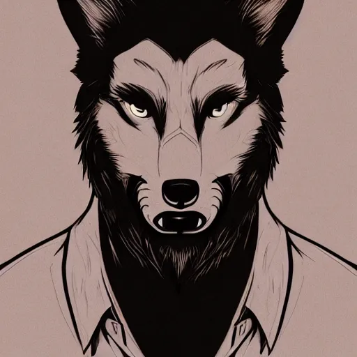 Image similar to portrait of a wolf wolfman, clean cel shaded vector art. shutterstock. behance hd by lois van baarle, artgerm, helen huang, by makoto shinkai and ilya kuvshinov, rossdraws, illustration,