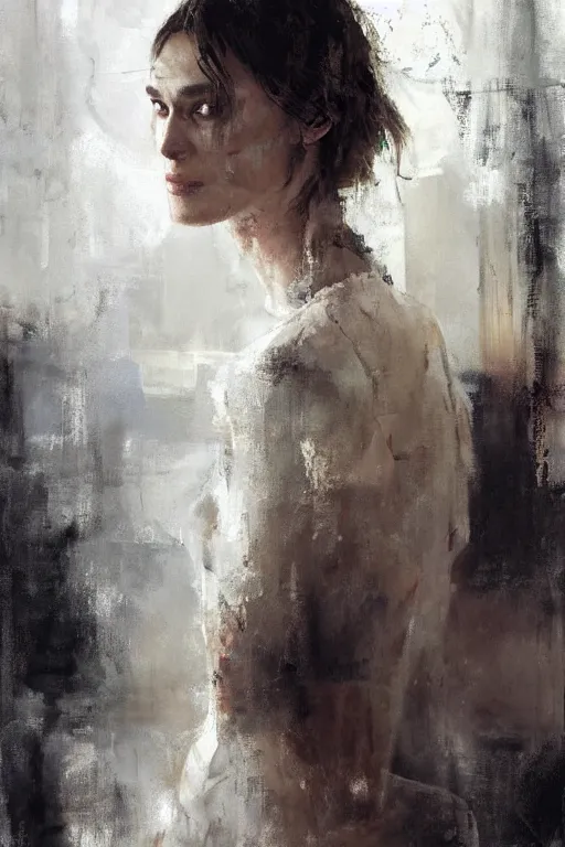 Image similar to A painting of Keira Knightley, by Jeremy Mann