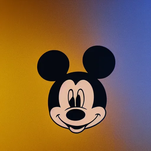 Image similar to counterfeit mickey mouse head, fractal, broken, psychedelic, wet, mycelium, radiant alien, rococo, baroque, automotive, bio-mechanical, porcelain, iridescent, sub surface scattering, octane render