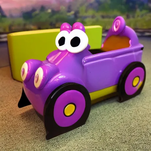 Prompt: froggy car go choo choo chugga chugga chooo chooooooo