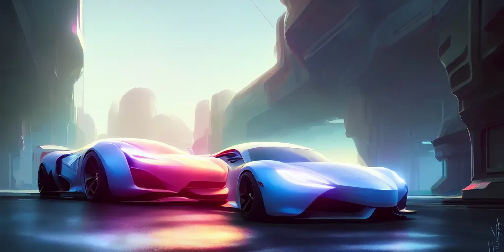 Image similar to Super car, concept art, low angle, high detail, warm lighting, volumetric, godrays, vivid, beautiful, trending on artstation, by Jordan grimmer, art greg rutkowski