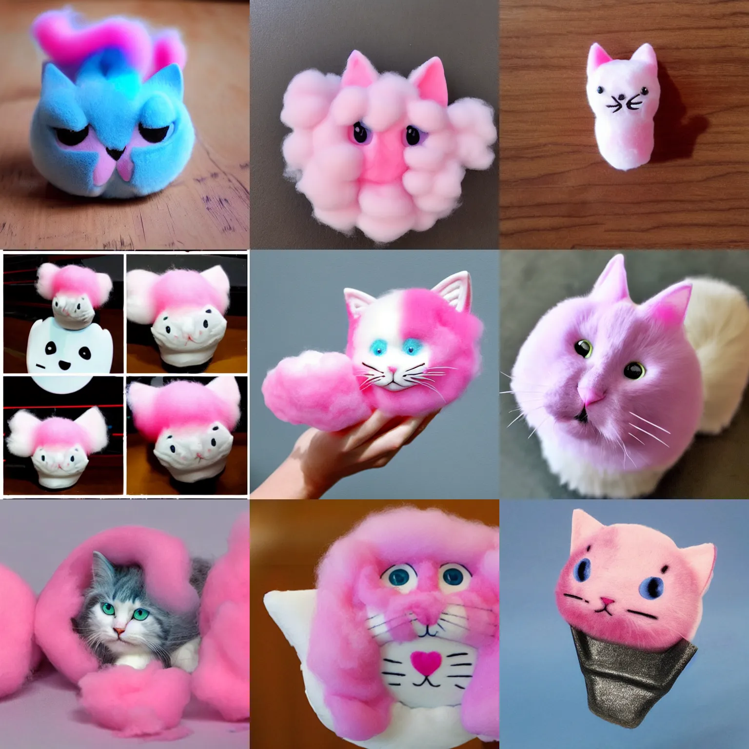 Prompt: cotton candy in shape of a cat
