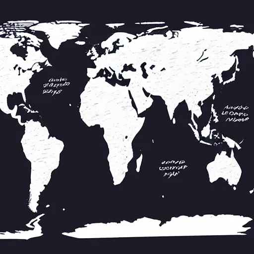 Prompt: world map globe drawing, illustration
