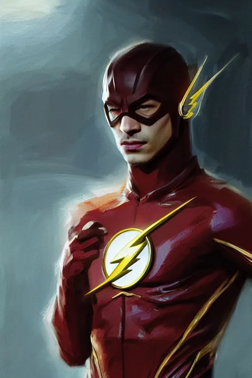 Prompt: ezra miller as flash, ethereal fantasy art by greg rutkowski