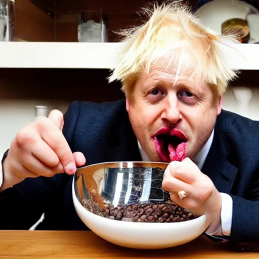 Prompt: “ boris johnson eating beans from a bathtub ”