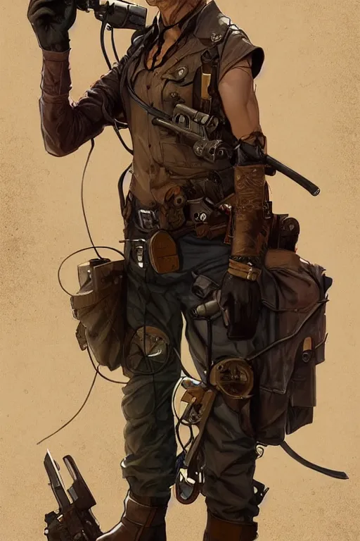 Image similar to elmer fudd as a steampunk cyborg, portrait, western, steampunk, duster, fantasy, intricate, elegant, highly detailed, digital painting, artstation, concept art, sharp focus, illustration, art by artgerm and greg rutkowski and alphonse mucha