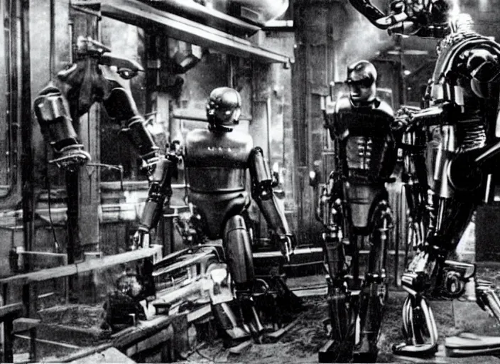 Image similar to scene from the 1 9 1 7 science fiction film robocop