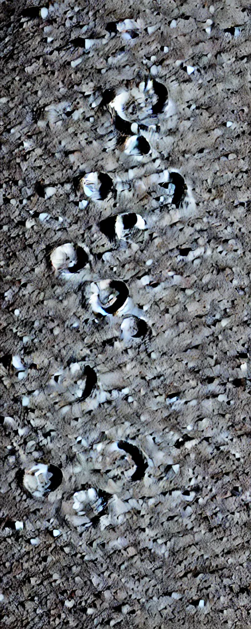Image similar to human footprints on the lunar surface.