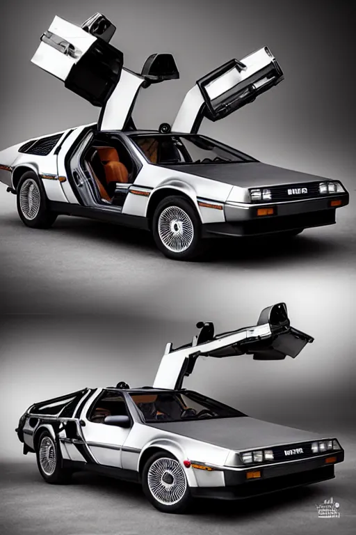 Image similar to DeLorean DMC-12 SUV, studio lighting, award winning