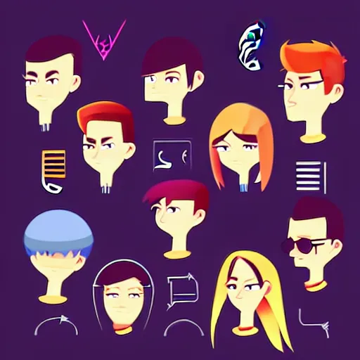 Prompt: 2 d character design, music group, vector art, digital art, portrait, 4 k, 8 k, sharp focus, smooth, illustration, concept art, pop band