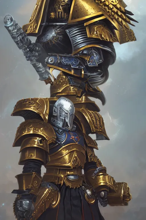 Image similar to armor portrait heros warhammer 4 0 k horus heresy fanart - the primarchs emperor by johannes helgeson animated with vfx concept artist & illustrator global illumination ray tracing hdr fanart arstation zbrush central hardmesh 8 k octane renderer comics stylized