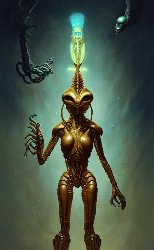 Prompt: exquisite imaginative alien creature poster art, humanoid, gold, movie art, by lucusfilm, weta studio, tom bagshaw, james jean, frank frazetta, 8 k, denoised