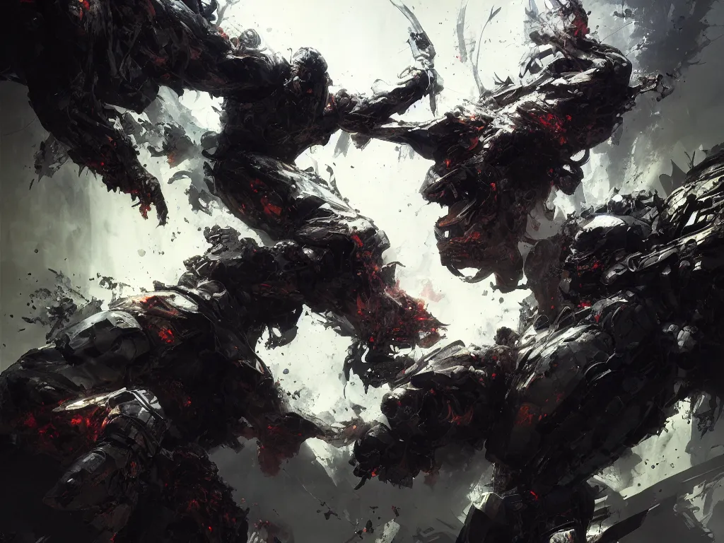 Image similar to black monster energy, award winning collaborative painting by geg ruthowski, alphonse murac, craig mullins, ruan jia, wlop, yoji shinkawa, collaborative artwork, exquisitely high quality and detailed